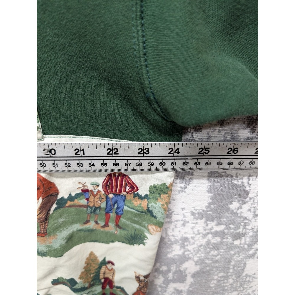 VTG Cheetah Up-cycled Men's XL Sweater Green Cotton Polyester Golf Print Zip - Picture 14 of 15